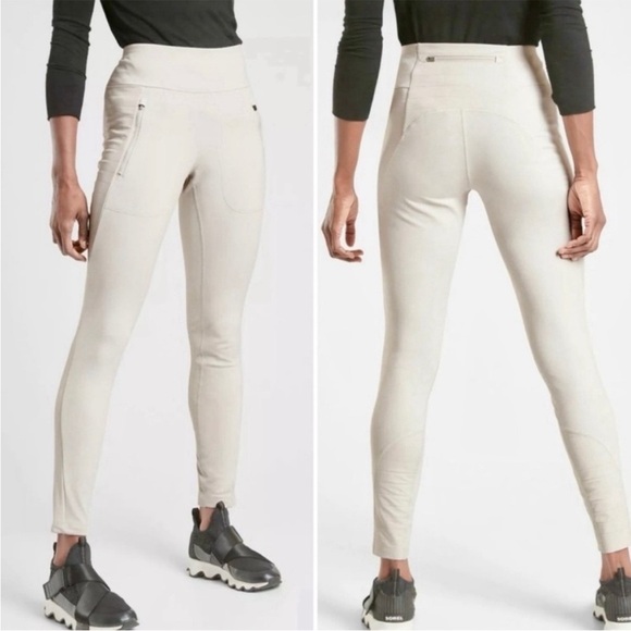 Athleta Peak Hybrid Fleece Tight in Cream - Picture 1 of 9